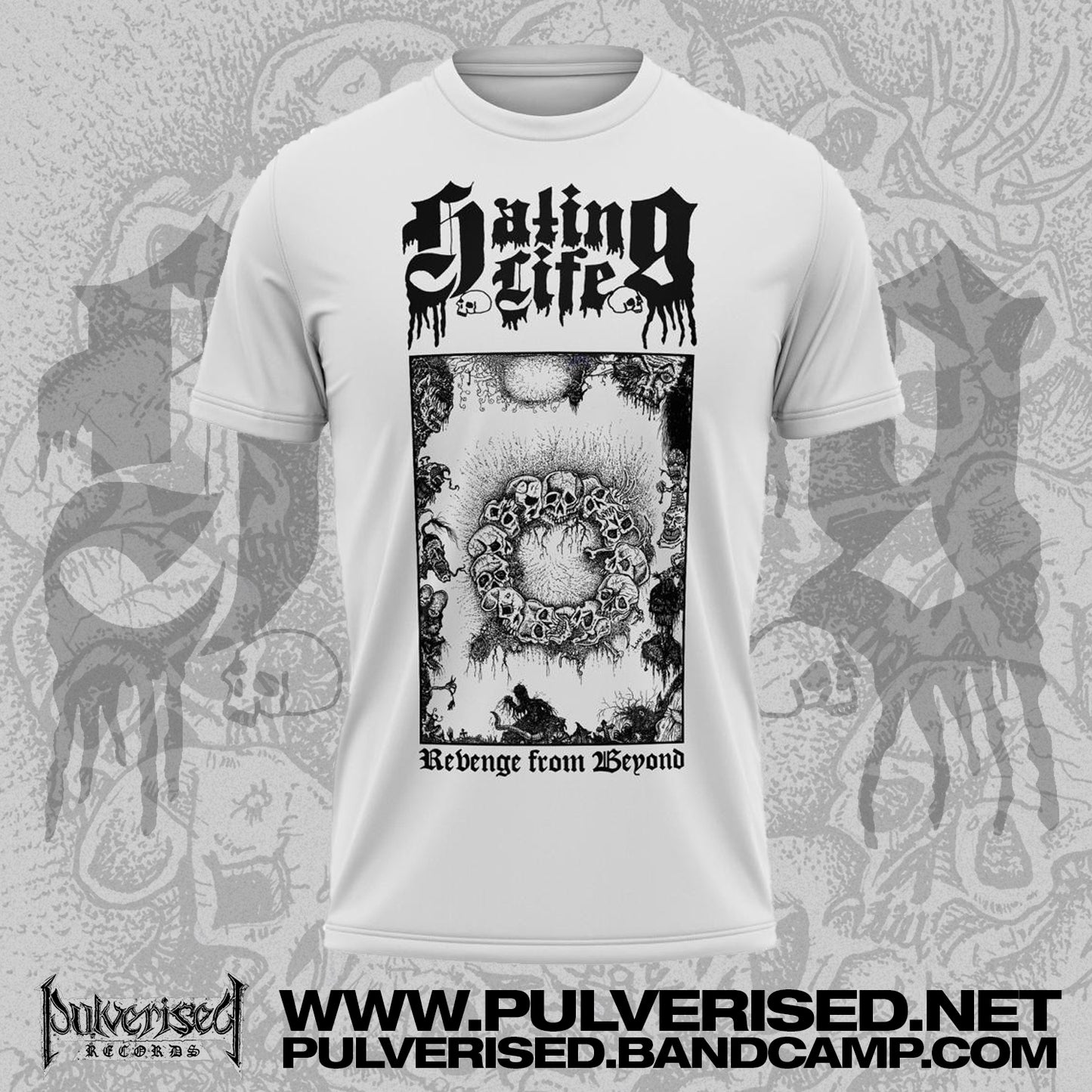 HATING LIFE "Revenge From Beyond" White T-Shirt