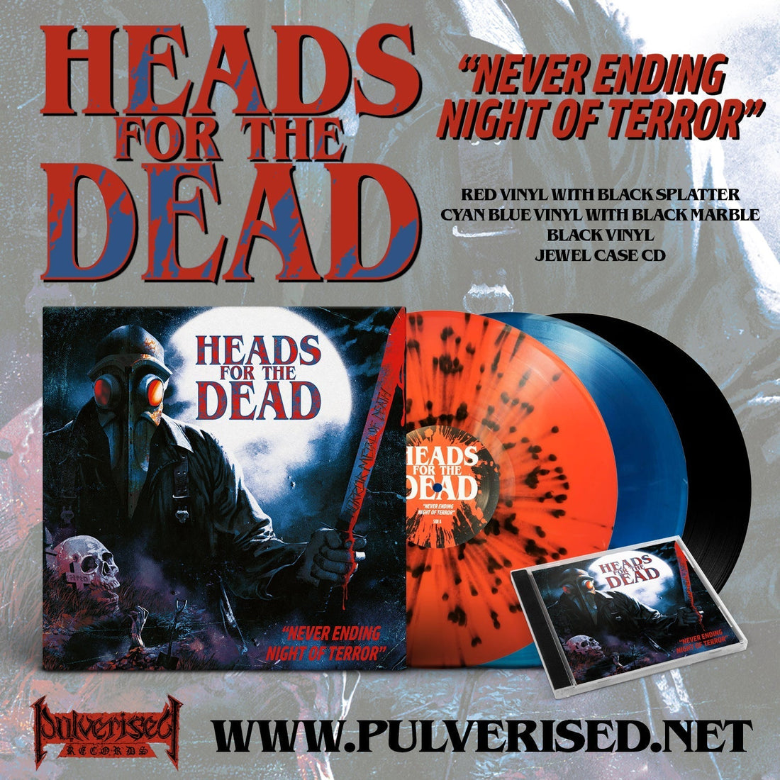 HEADS FOR THE DEAD "Never Ending Night Of Terror" LP, CD & T-Shirt available now!