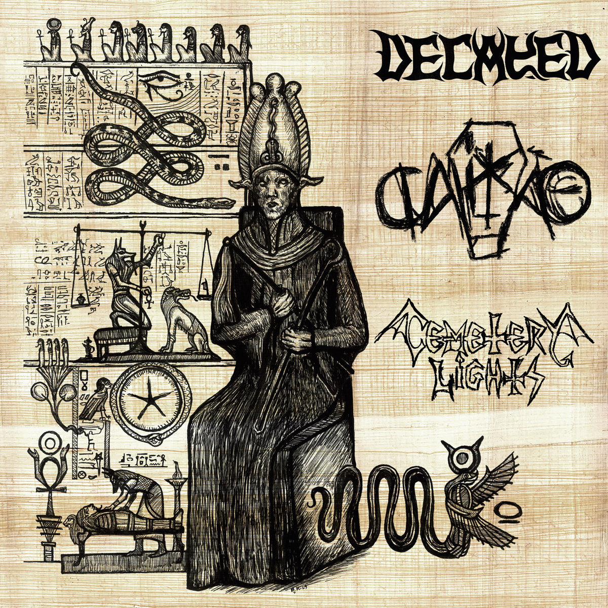 DECAYED / CAIXÃO / CEMETERY LIGHTS "Heralds Of The Duat" LP