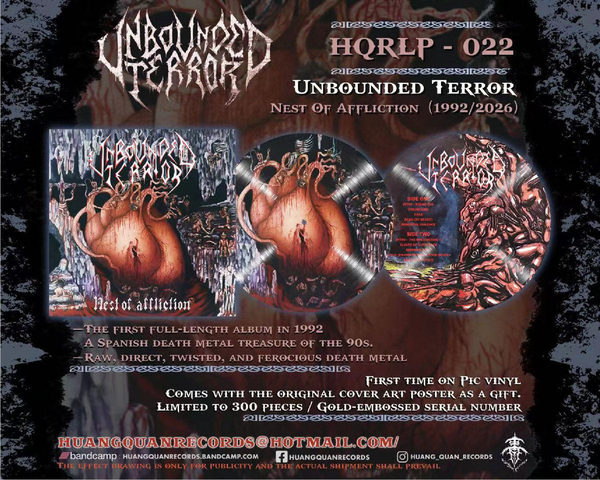 UNBOUNDED TERROR "Nest Of Affliction" Picture LP