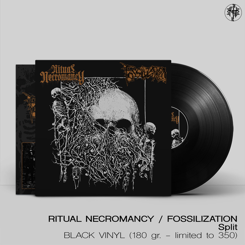 RITUAL NECROMANCY / FOSSILIZATION "Split" 12" Mini LP